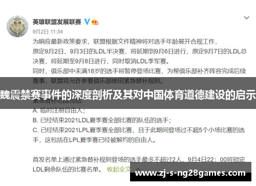 魏震禁赛事件的深度剖析及其对中国体育道德建设的启示 魏震禁赛事件的深度剖析及其对中国体育道德建设的启示